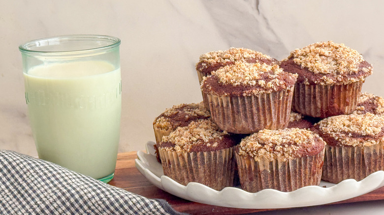 cupcakes next to glass of milk