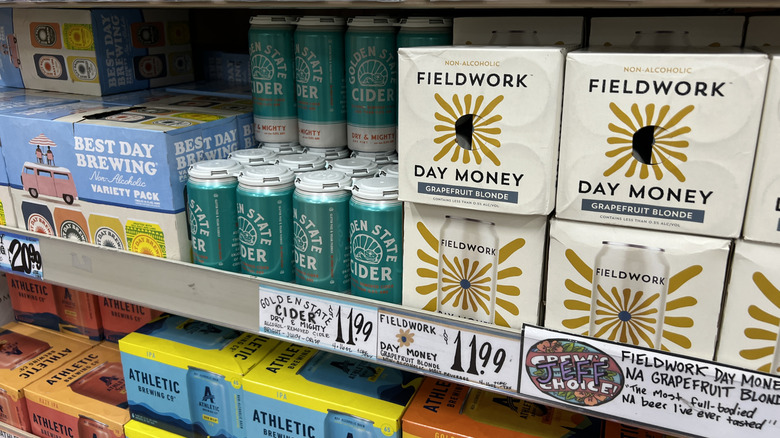 display of nonalcoholic beer at Trader Joe's