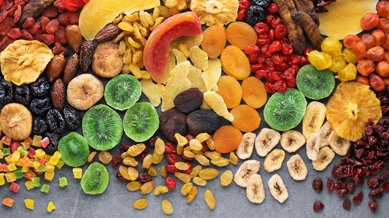 dried fruit mix spread out