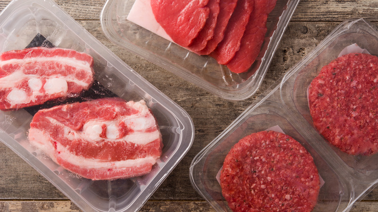 different types of packaged meats