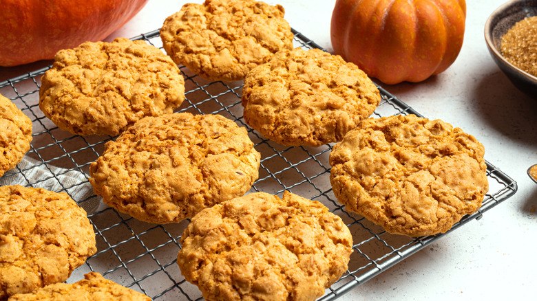 Pumpkin spice cookies baking rack