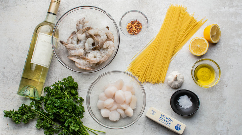 ingredients for the scampi dish