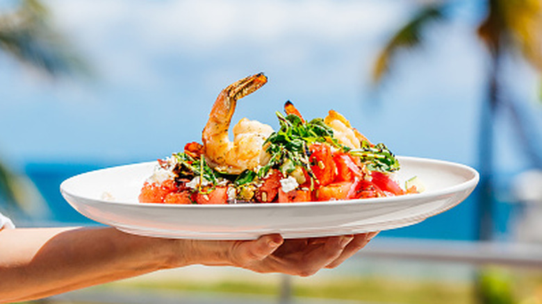 seafood dish at restaurant
