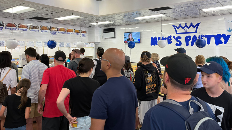 A line at Mike's Pastry in Boston's North End