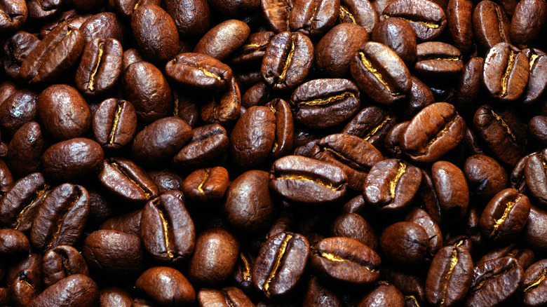 whole roasted coffee beans