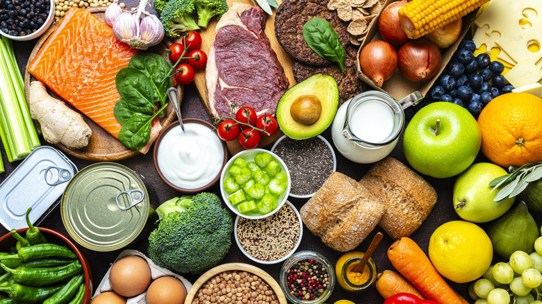 An array of colorful whole foods