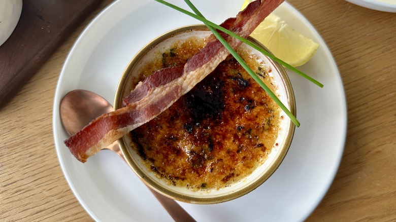 crab creme brulee with bacon