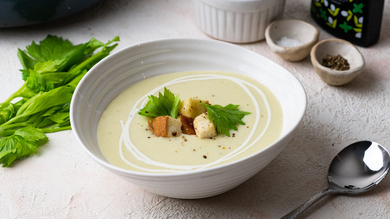 cream of celery soup bowl