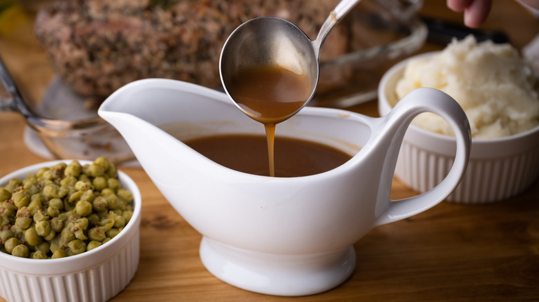 gravy in a white boat