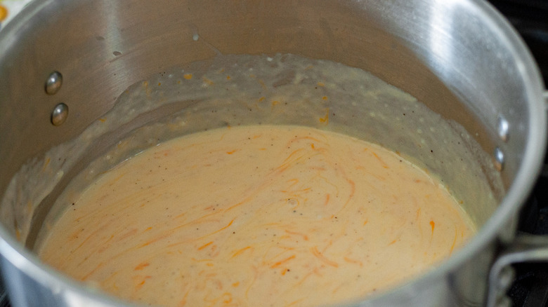 cheese sauce in pot