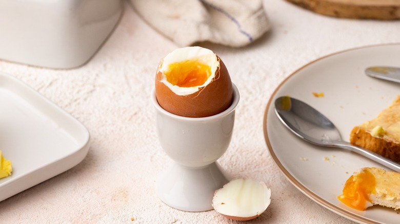 soft-boiled egg in cup