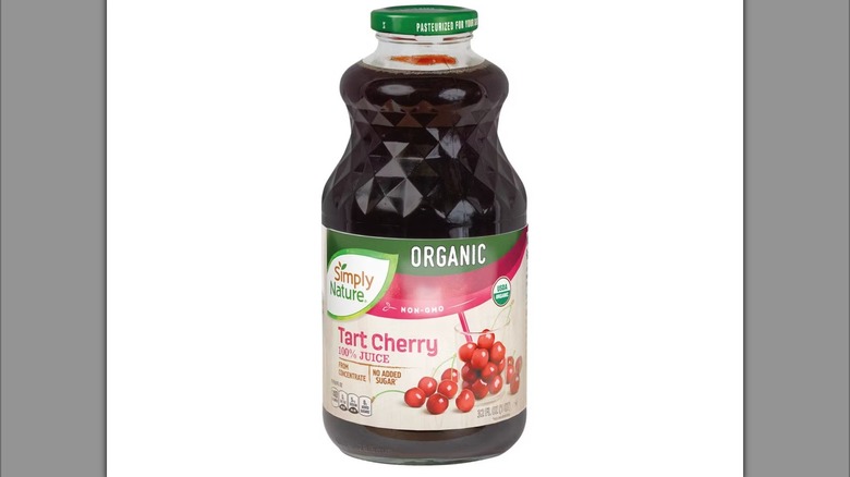 32-ounce bottle of Simply Nature Organic 100% Tart Cherry Juice from Aldi