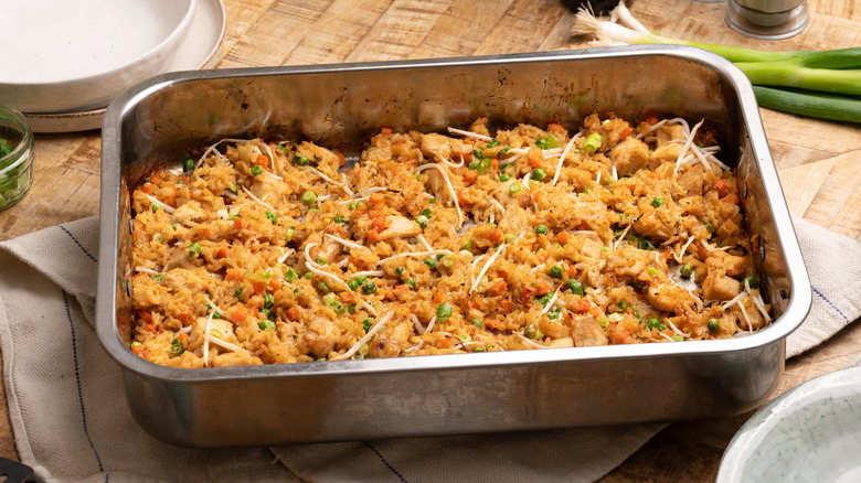 sheet pan chicken fried rice