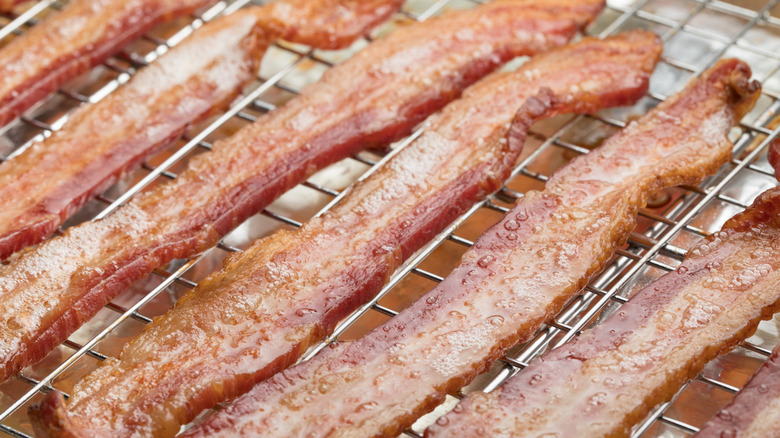Bacon on a cooling rack