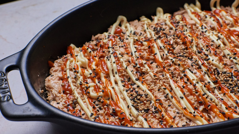 dressed tuna sushi bake