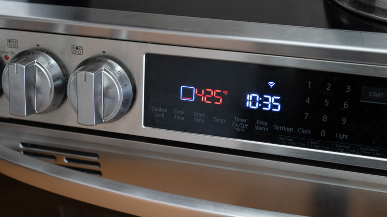 Oven set to 425 F