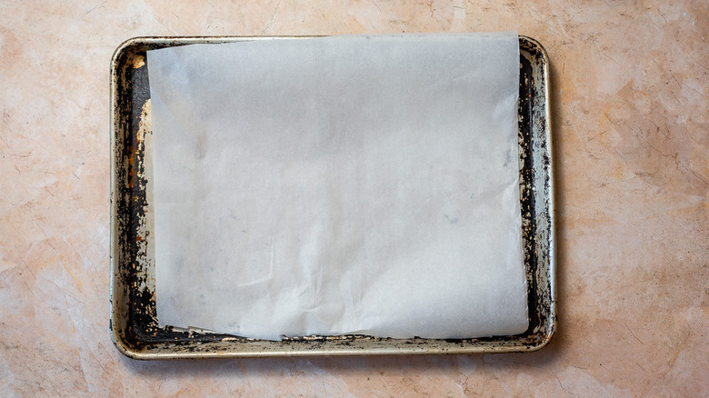 Baking sheet with parchment
