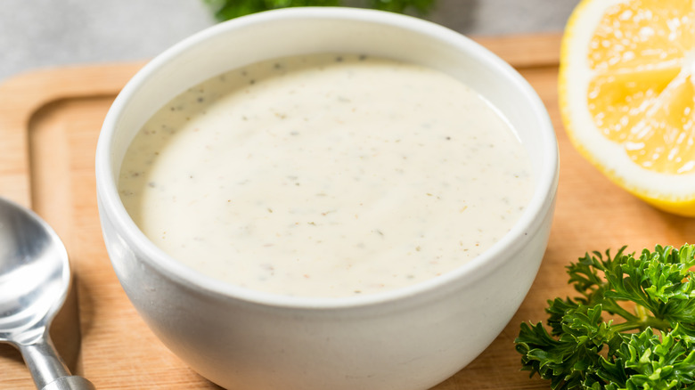 Bowl of ranch dressing