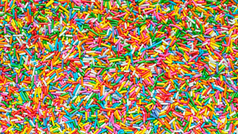 sugar sprinkles in rainbow colors