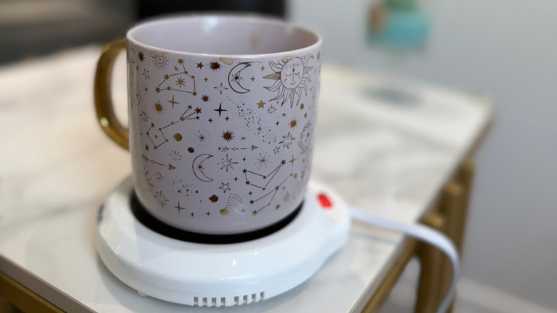 Mug on top of a mug warmer