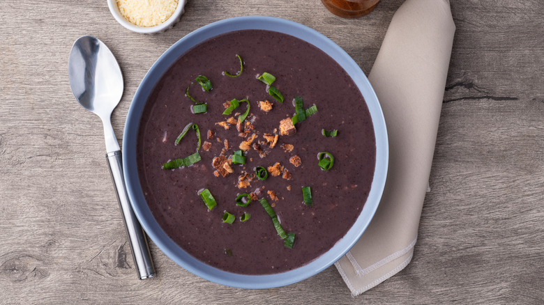 bowl of black bean soup