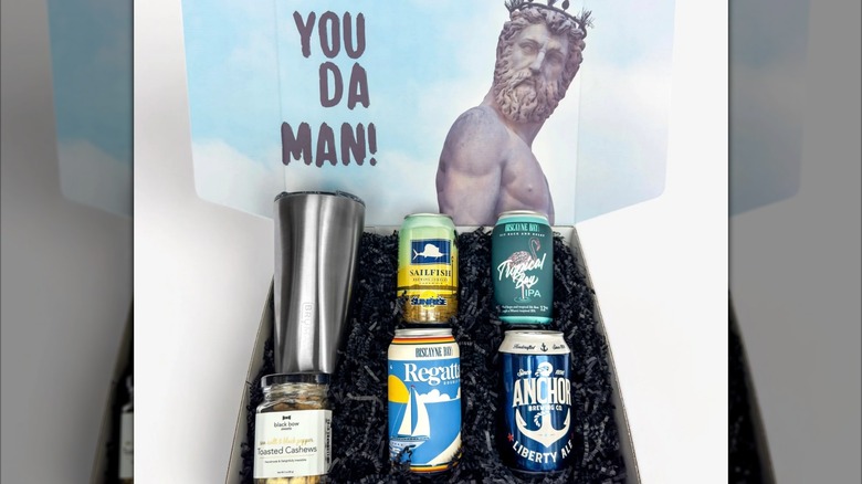 You Da Man! gift box with marble statue pictured on it on a white background