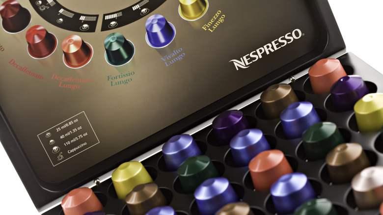 box of assorted Nespresso capsules