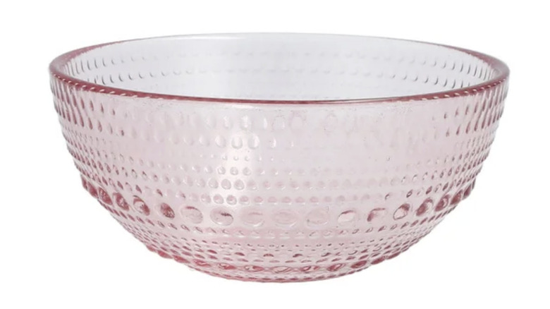 A pink Fortessa Jupiter cereal bowl on a white background