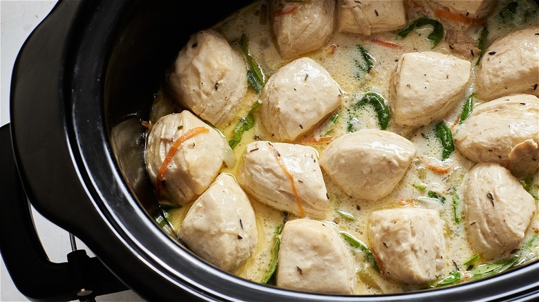 chicken and dumplings in a slow cooker