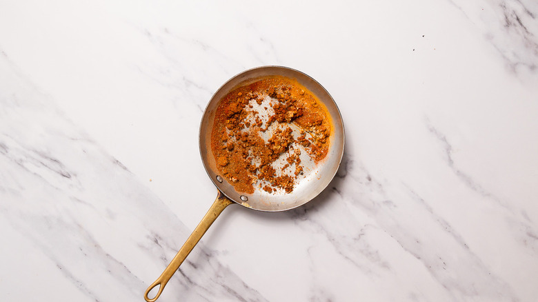 Toasting spices in pan