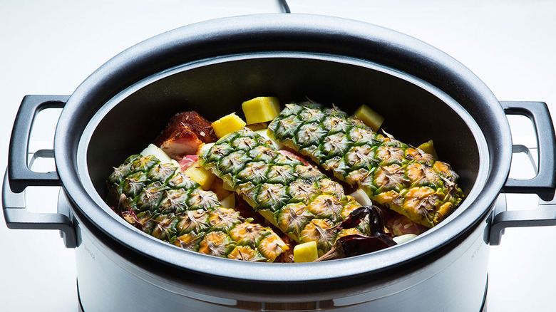 slow cooker with pineapple