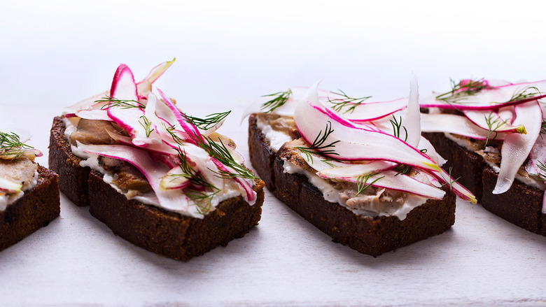 Smoked Bluefish Radish Toast