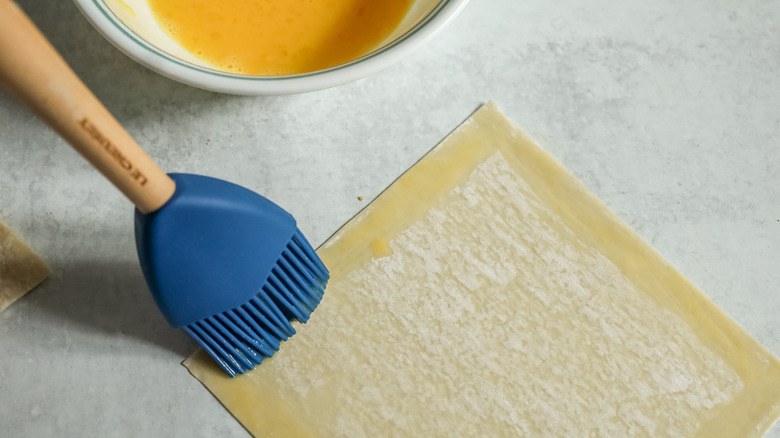 rubber brush on egg roll wrapper