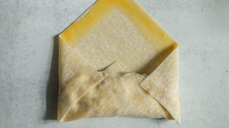 partially folded egg roll
