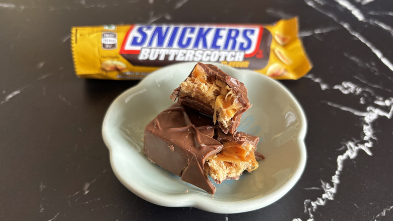 Snickers butterscotch in its wrapping