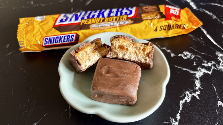 dish of Snickers peanut butter