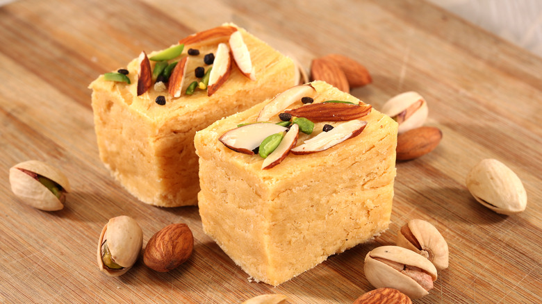 Soan papdi with toppings