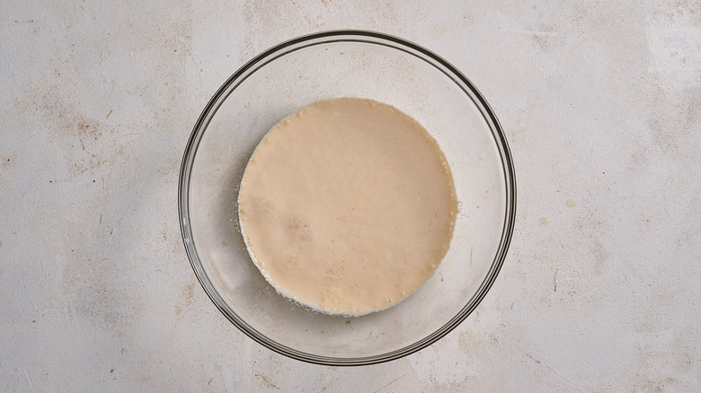 blooming yeast in a bowl