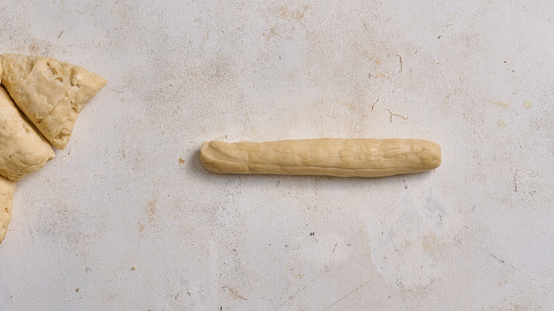 rolling dough into a rope shape