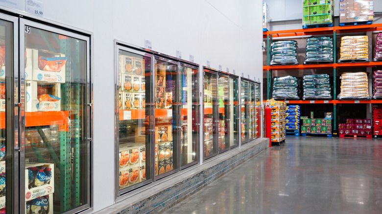 Frozen foods aisle inside Costco store