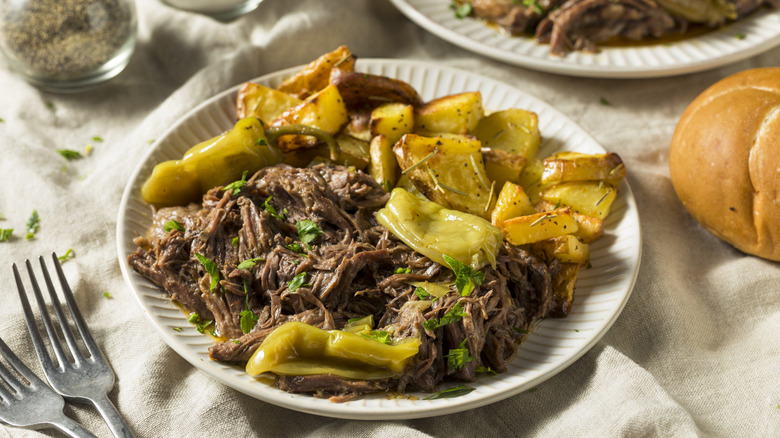 A plate of Mississippi pot roast