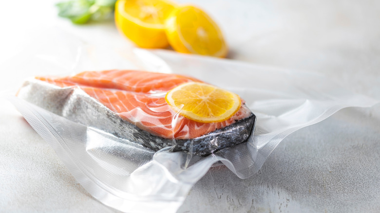 sous vide salmon in bag