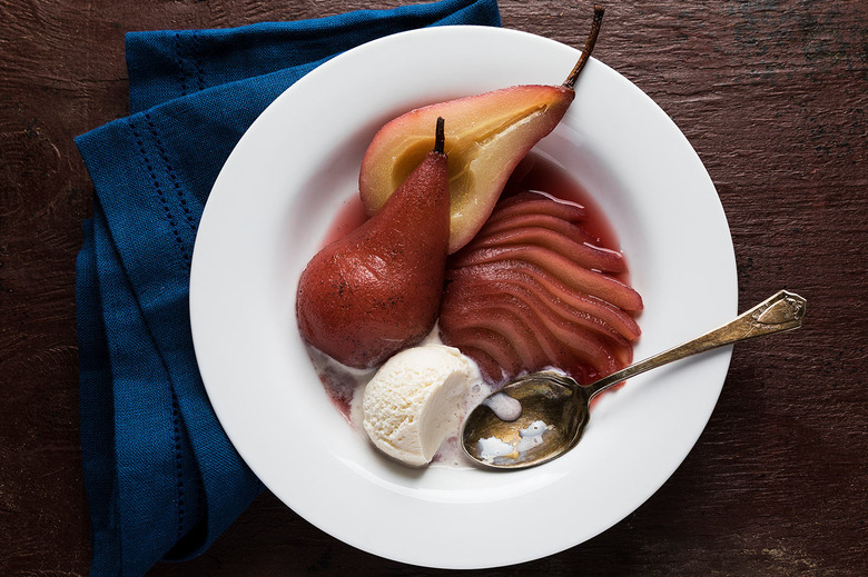 Sous-Vide Red Wine-Poached Pears Recipe