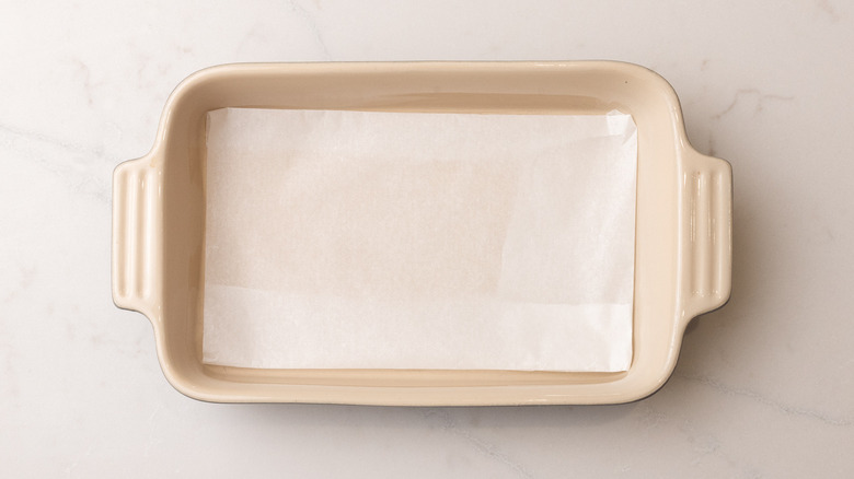 baking dish with baking paper