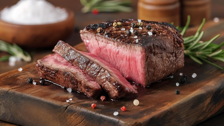steak with coarse salt
