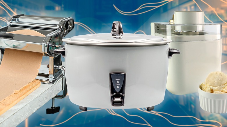 Several specialty appliances displayed