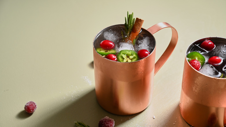 cranberry mule on a table