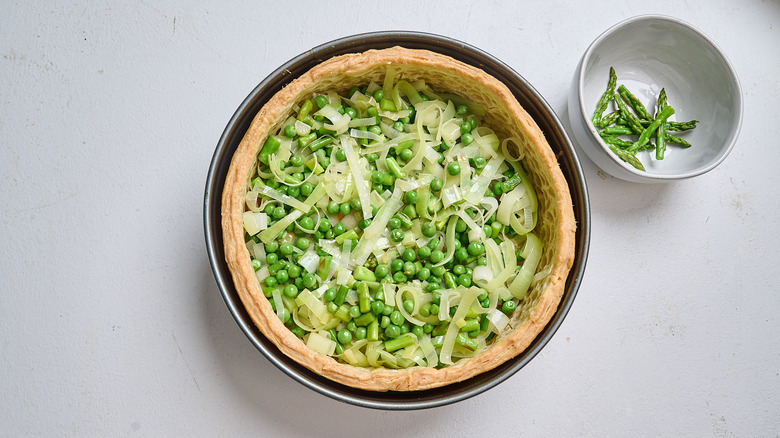 vegetables in quiche crust