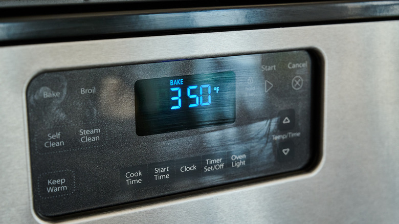 oven preheating to 350 F