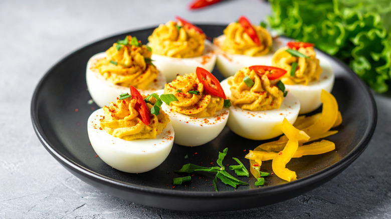 Deviled eggs on a plate